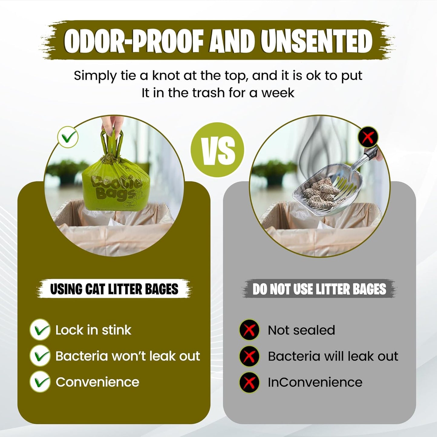 Large Leakproof Dog Poop Bags with Tie Handles | Pet Waste Cleanup