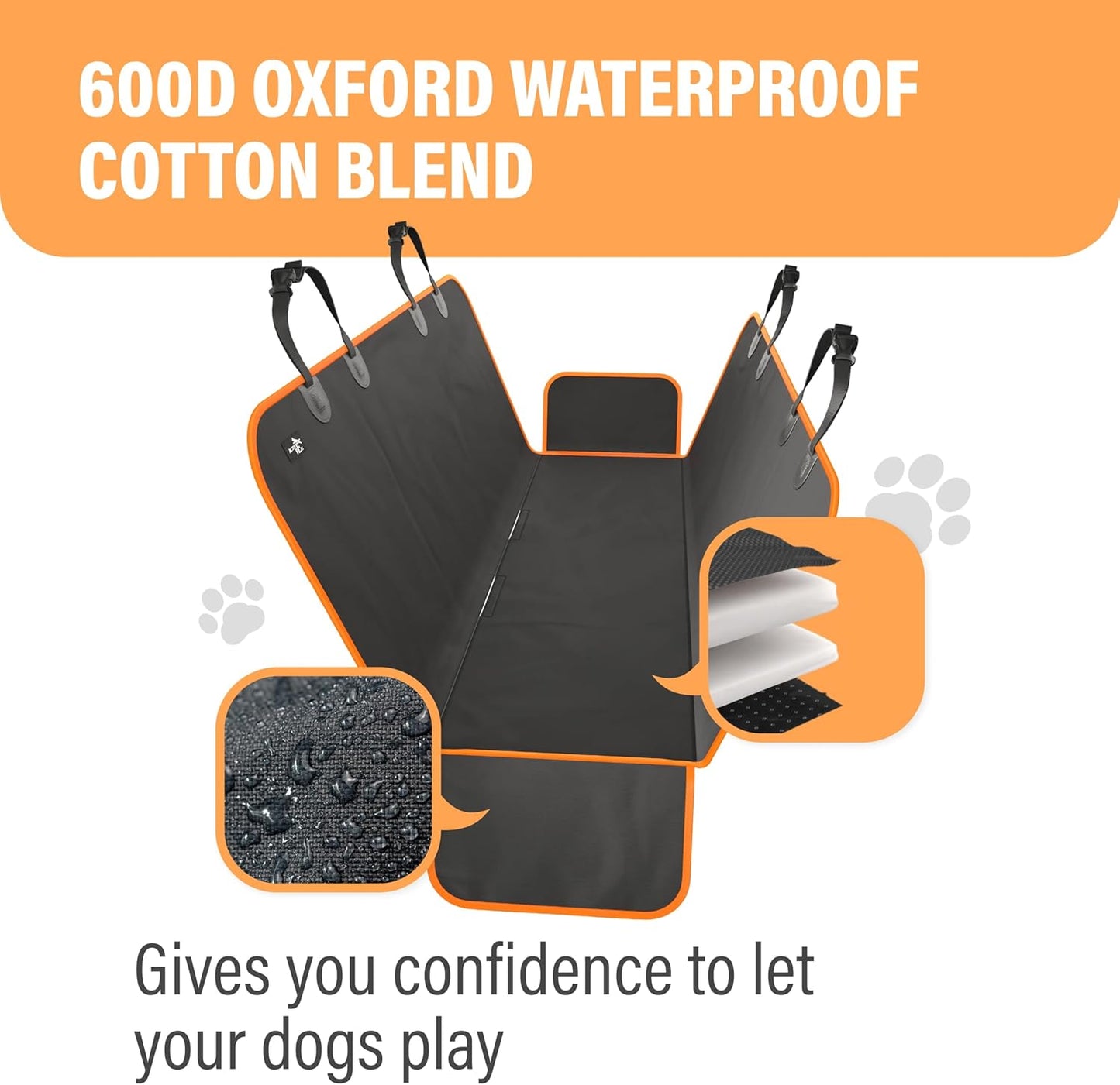 XL Waterproof Dog Car Seat Cover – Hammock for SUVs & Trucks