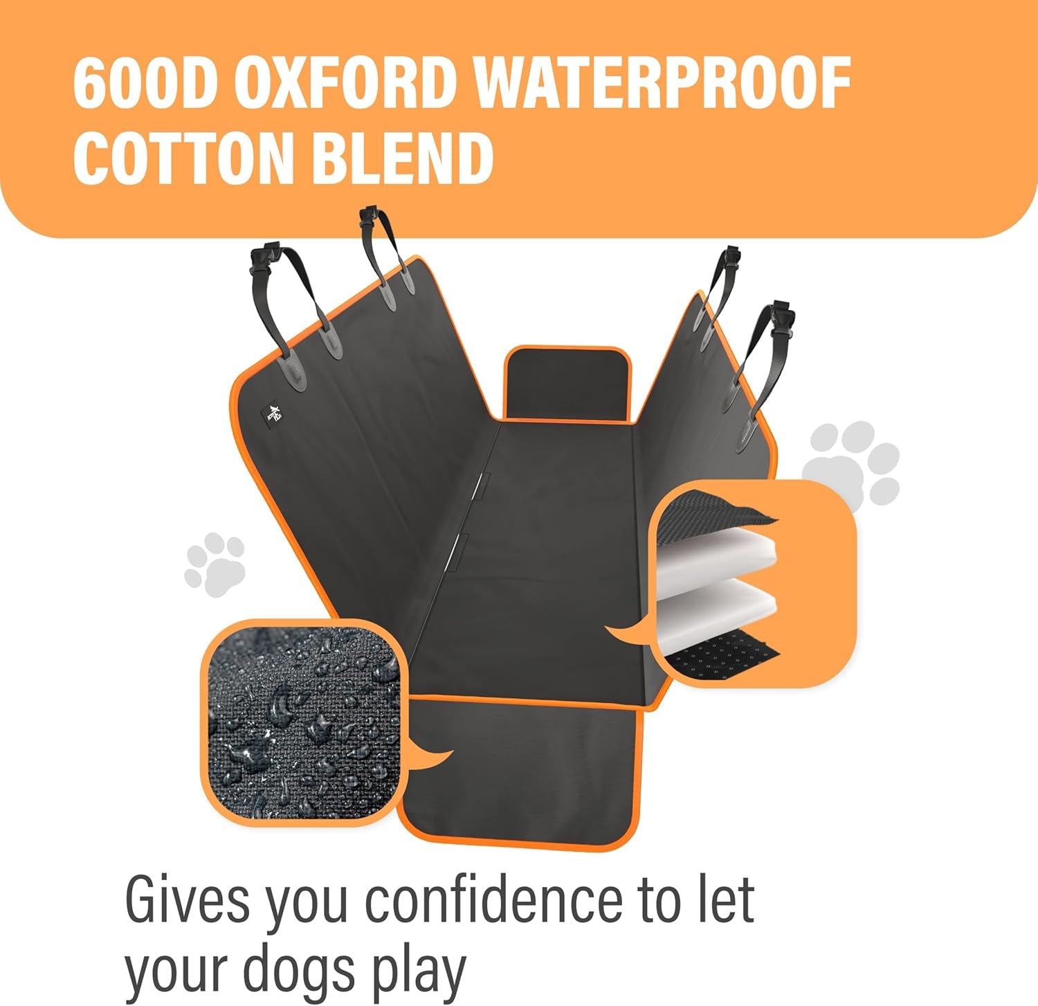 XL Waterproof Dog Car Seat Cover – Hammock for SUVs & Trucks