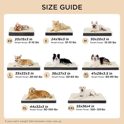 XL Orthopedic Dog Bed with Washable Cover (100 lbs/45 kg)