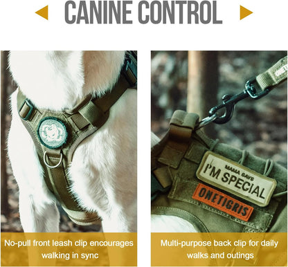 Tactical No-Pull Dog Harness – Breathable Adjustable Dog Vest with Handle for Walking (Ranger Green, Small)