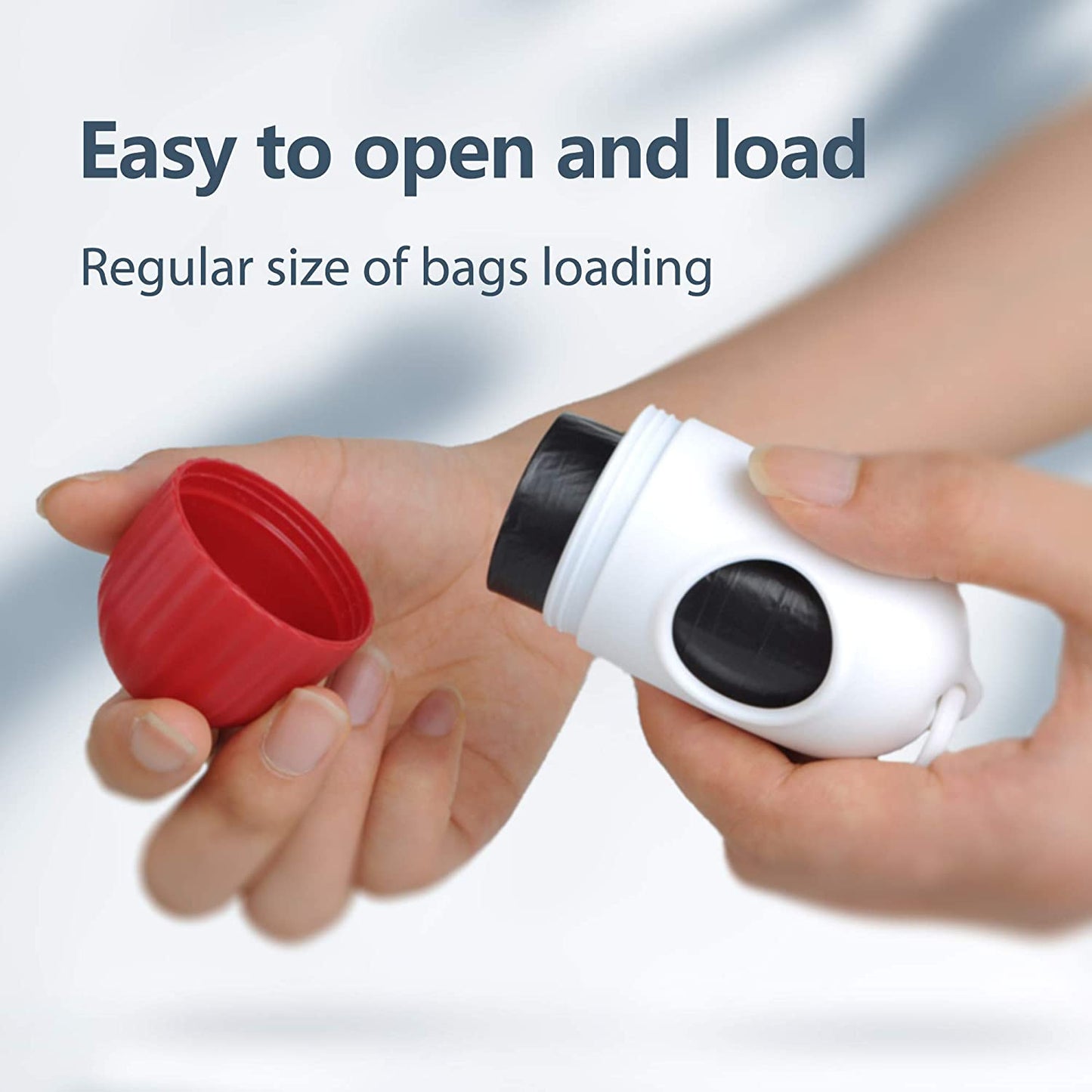 Retractable Dog Leash 16 ft (4.8 m) with Dispenser & Bags – Red