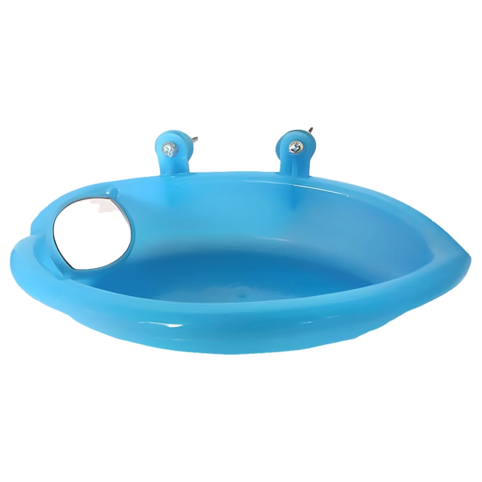 Hanging Bird Bath Bowl with Mirror – Parrot & Budgie Cage Toy
