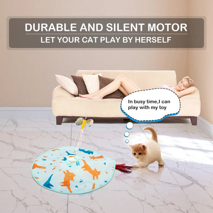 2-in-1 Rechargeable Motion Cat Toy – Butterfly & Feather Play