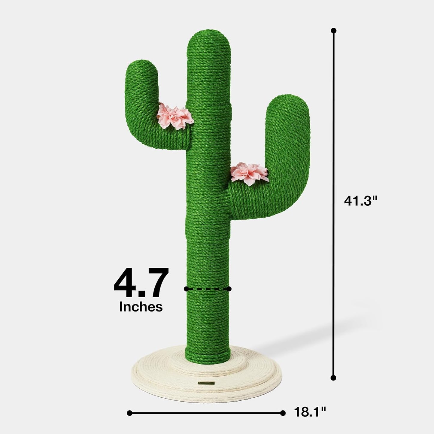 Cactus Cat Scratching Post – Large 41.3" Sisal Scratch Tower for Indoor Cats (105 cm)