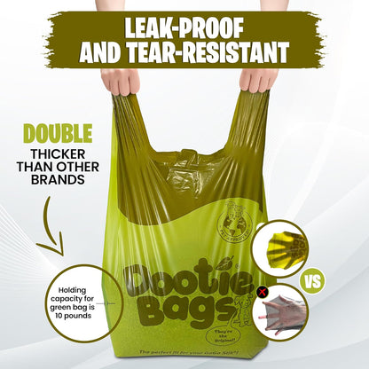 Large Leakproof Dog Poop Bags with Tie Handles | Pet Waste Cleanup