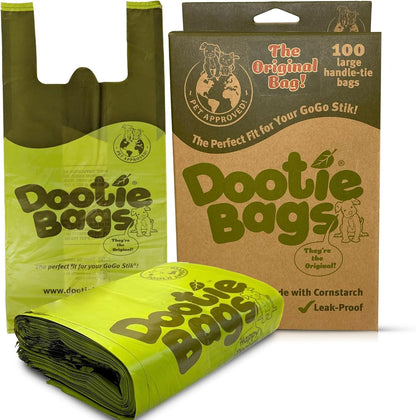 Large Leakproof Dog Poop Bags with Tie Handles | Pet Waste Cleanup