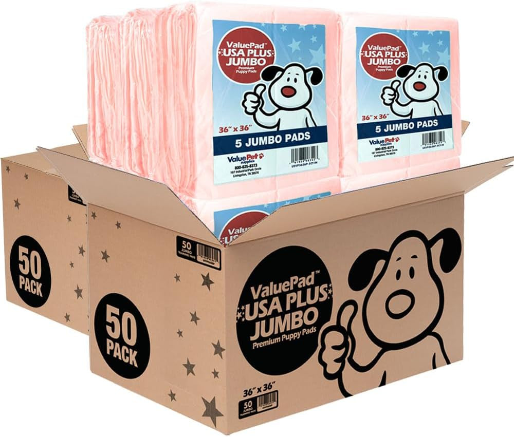 Jumbo Puppy Training Pads 36×36 in (91×91 cm) – 100 Pack