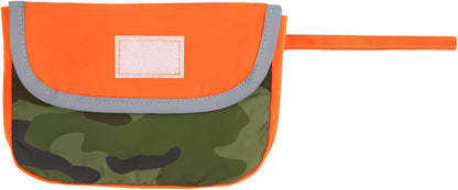 Reversible Dog Raincoat with Hood – Waterproof Jacket (Orange Camo, L)