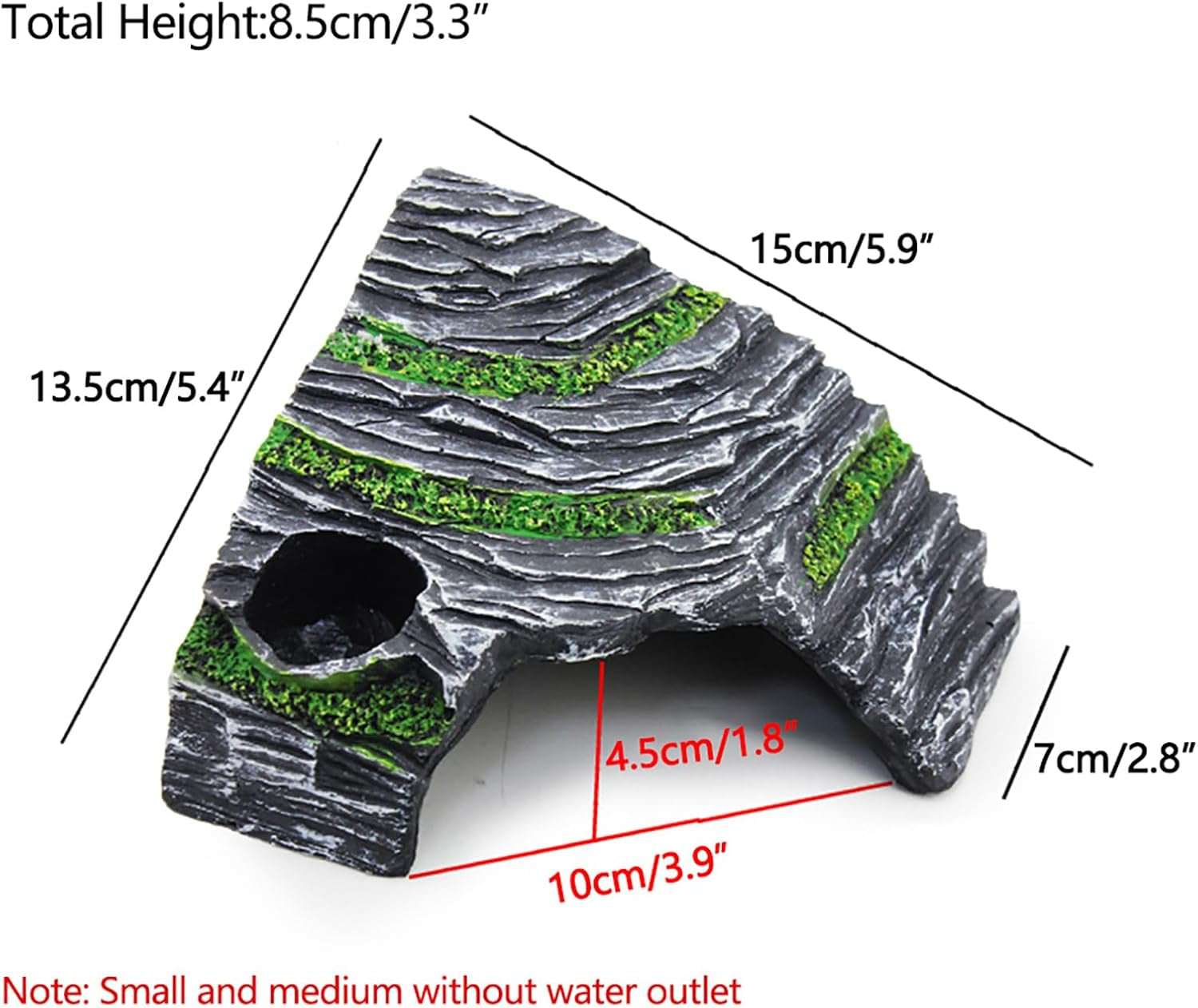 Reptile Hideout Cave & Basking Platform – Resin Rock Shelter