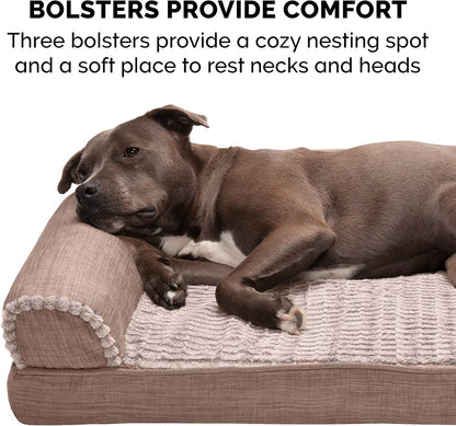 Cooling Gel Dog Bed with Bolsters & Washable Cover (Large)