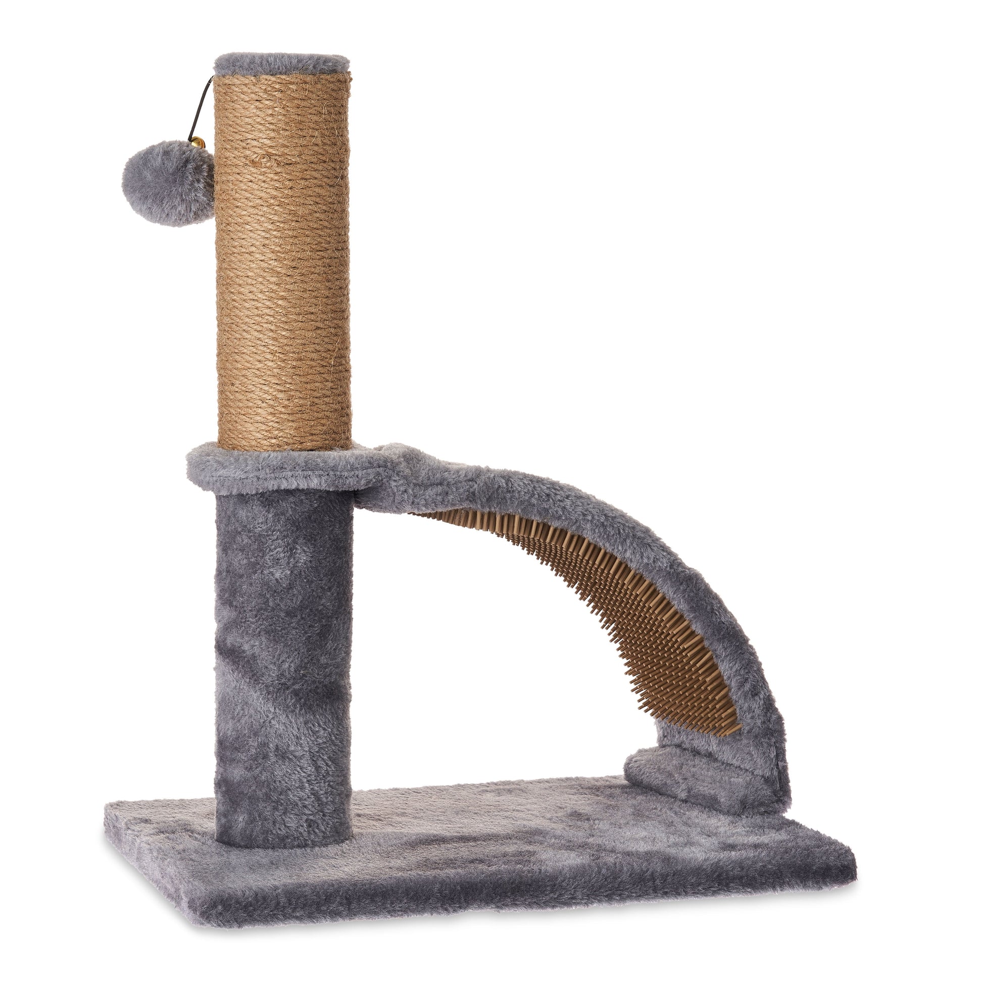 Deluxe Jute Cat Scratching Post with Arch Massager, 17" (43.2 cm), Gray