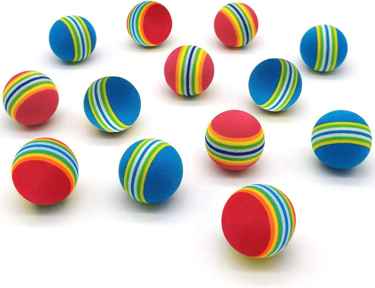 12-Pack Rainbow Cat Toy Balls – Soft EVA Foam Interactive Balls for Cats & Kittens (Ø 3.5 cm)