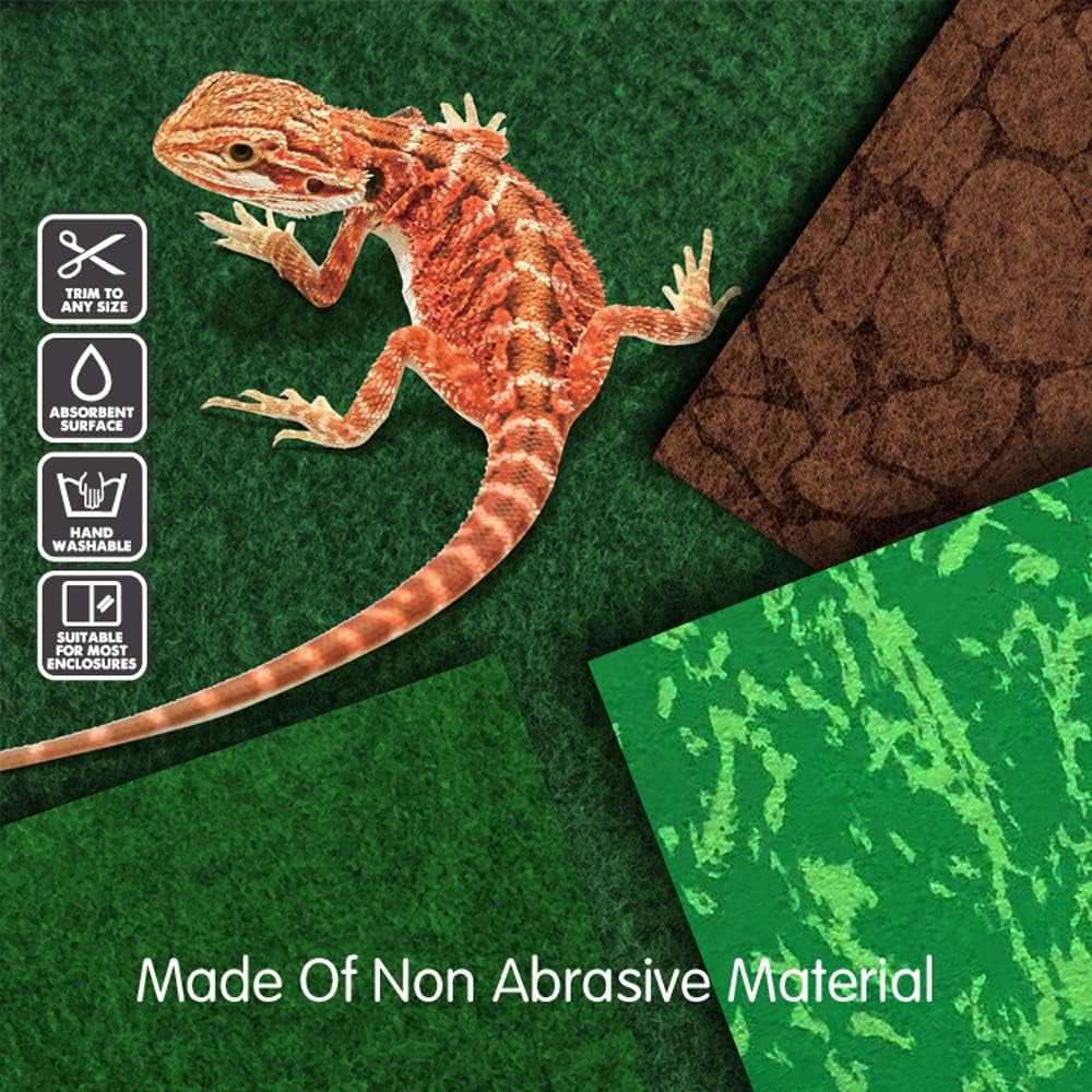 Reptile Carpet Liner 30"×12" (76×30 cm) – Terrarium Mat (2 Pack)