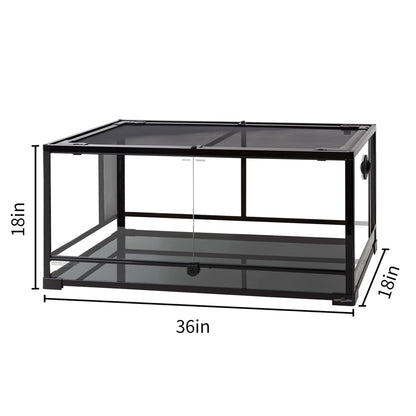 Repti-Zoo Glass Terrarium 36"×18"×18" (91×46×46 cm) – Black