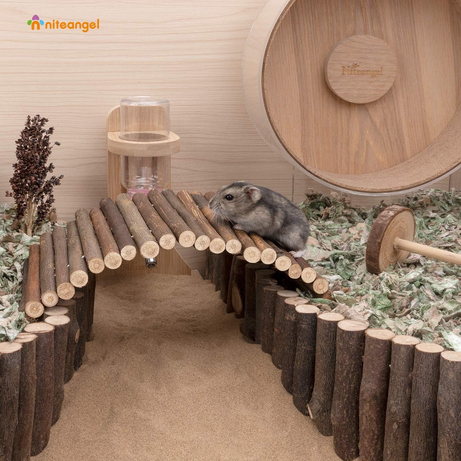 Wooden Ladder Bridge for Small Pets – Chew Toy 11.8" X 4.7" (30 × 12 cm)