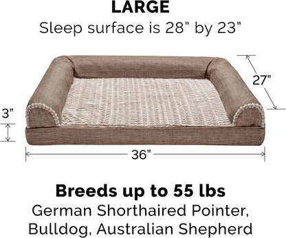 Cooling Gel Dog Bed with Bolsters & Washable Cover (Large)