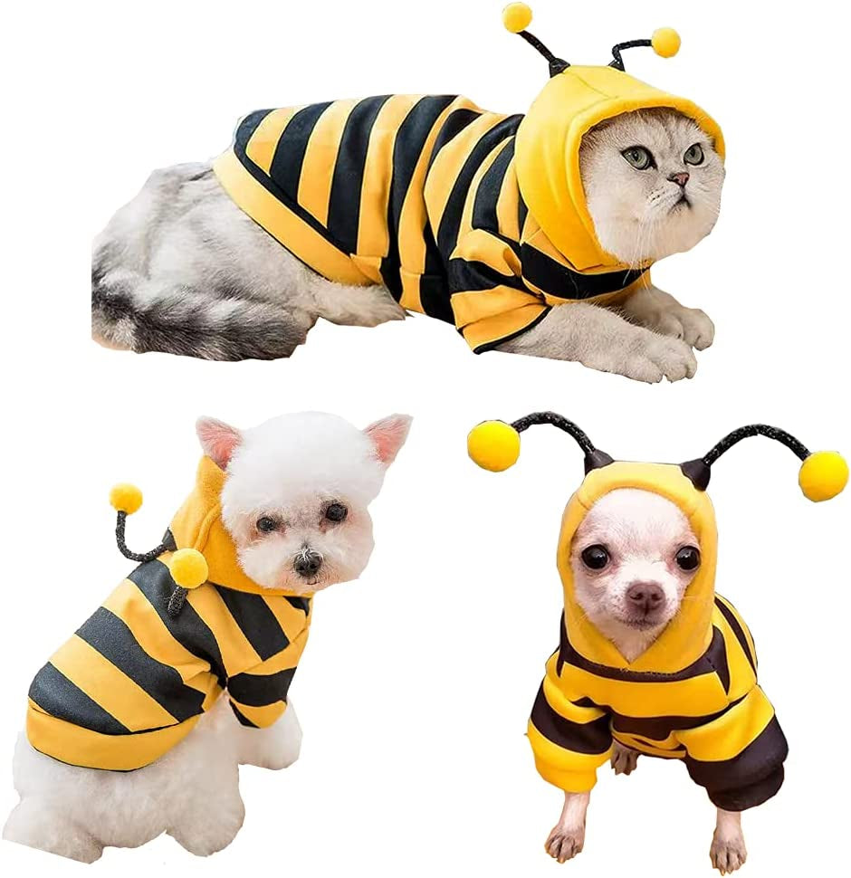 Pet Hoodie Sweater – Bee Costume for Dogs & Cats (Yellow, XL)