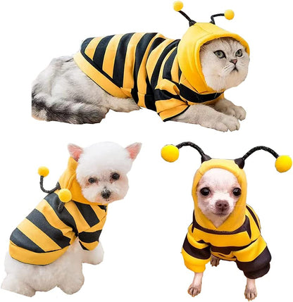 Pet Hoodie Sweater – Bee Costume for Dogs & Cats (Yellow, XL)