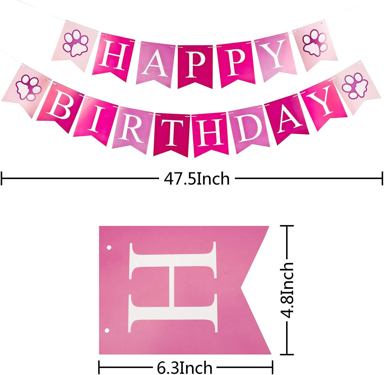 Dog Birthday Party Set – Bandana, Hat & Banner (Pink, Girl)