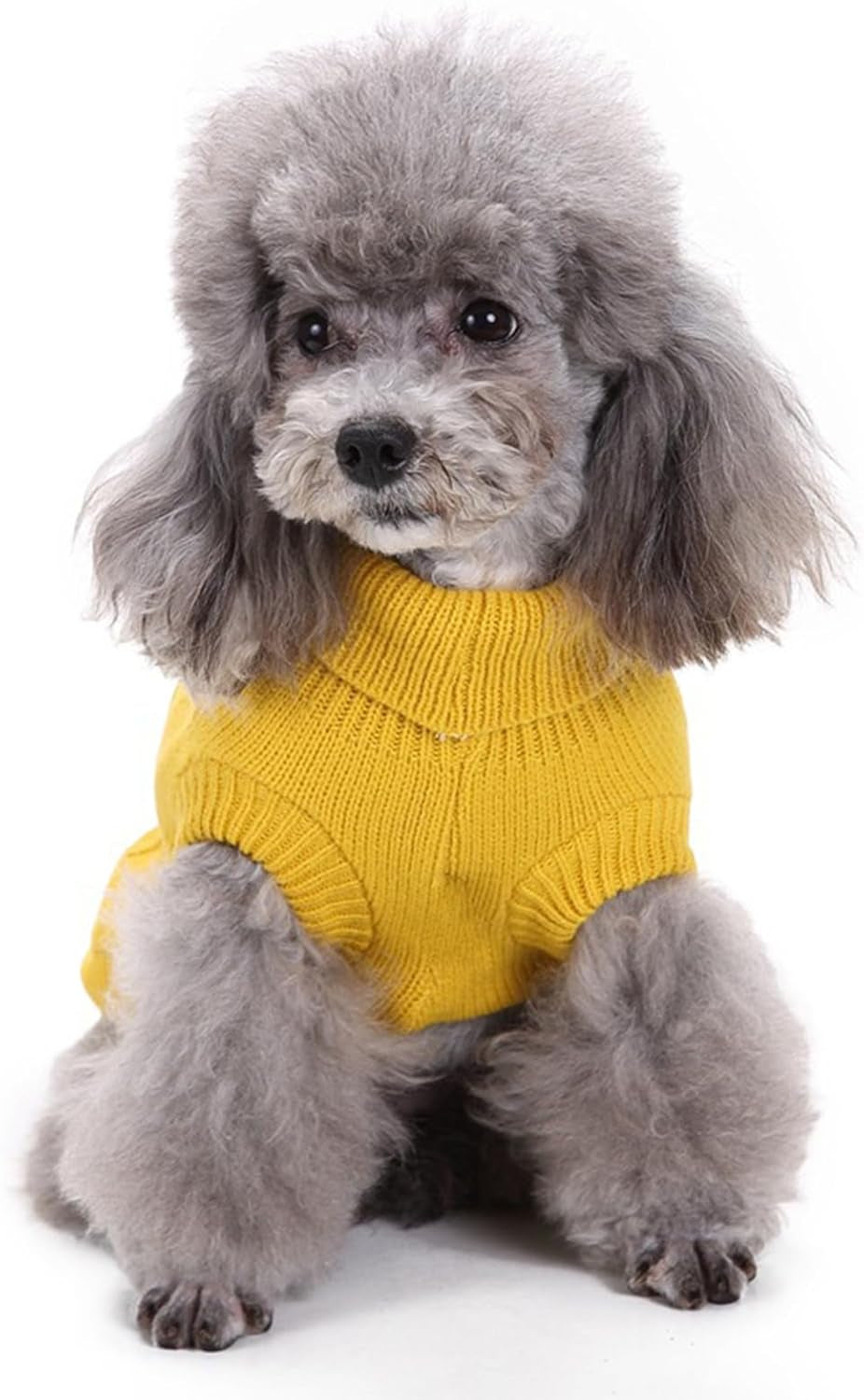 Knitted Dog Sweater for Small Dogs & Cats – Winter Warm Pet Sweatshirt (XS, Yellow)