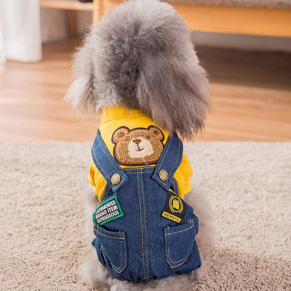 Dog Denim Outfit – Cute Overalls for Small & Medium Pets