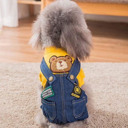 Dog Denim Outfit – Cute Overalls for Small & Medium Pets