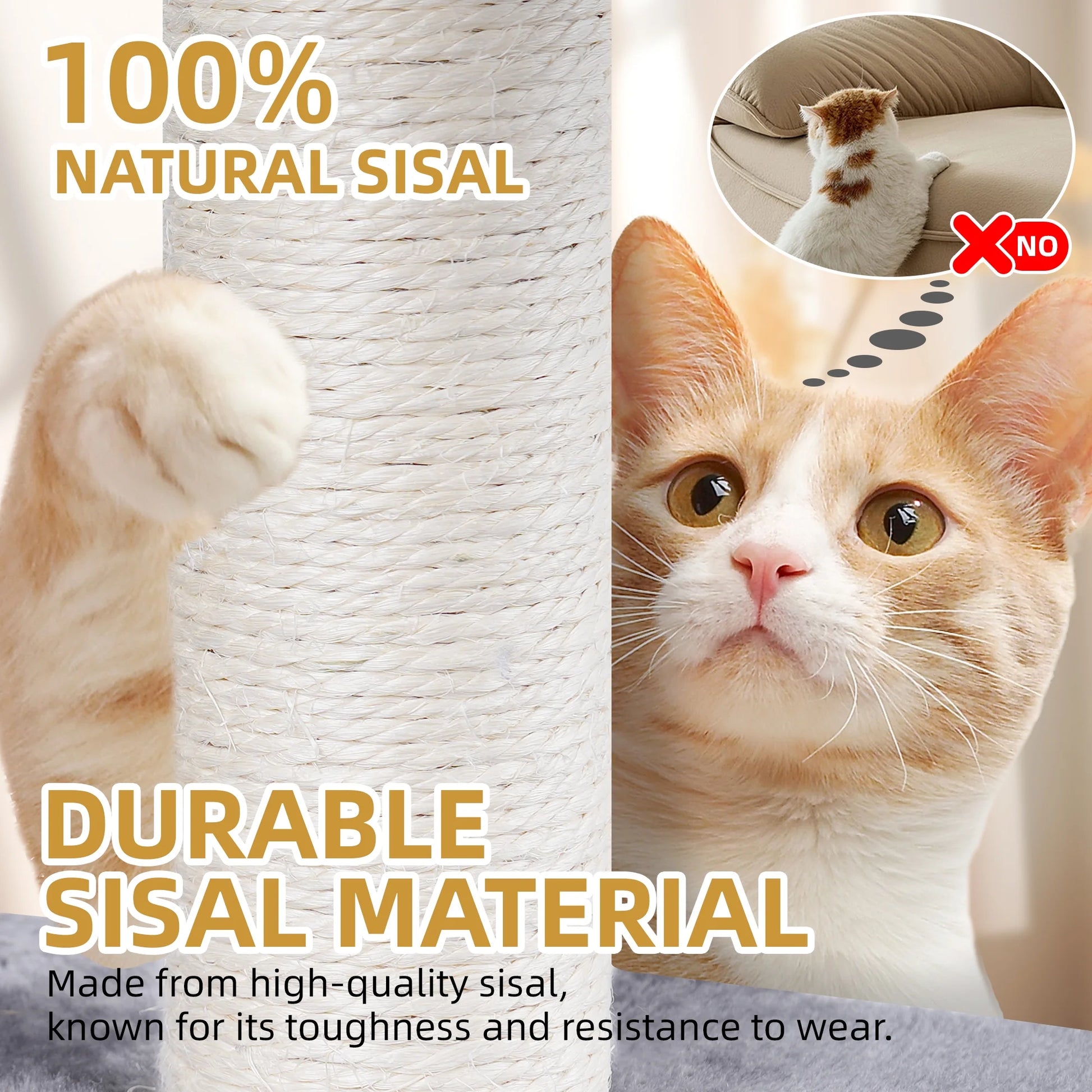 37.4" (95 см) Cat Tree – Tower with Scratching Posts & Condo