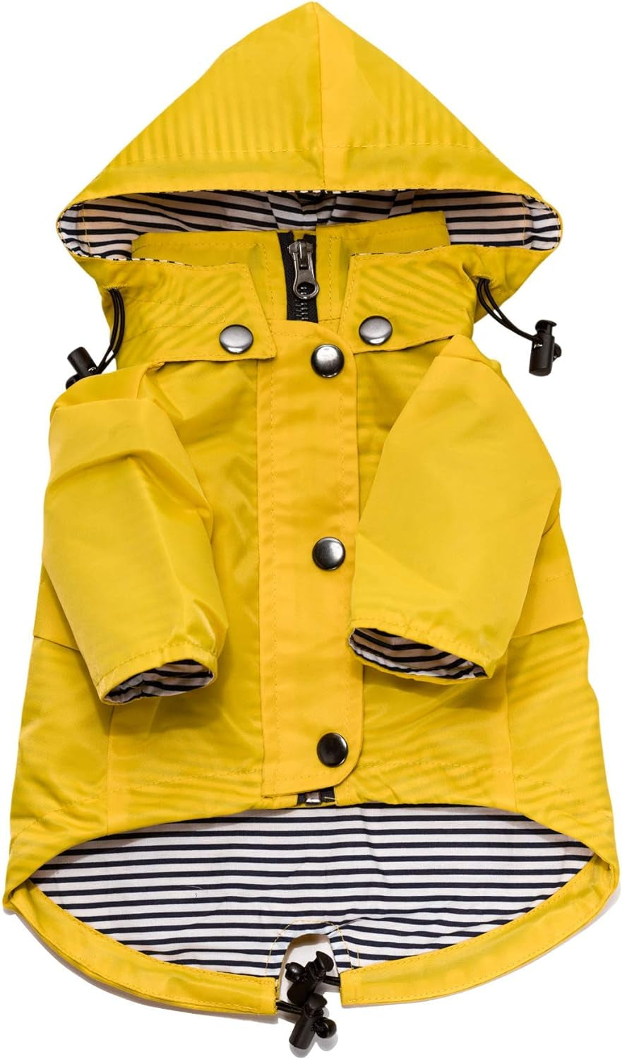 Dog Raincoat with Hood & Reflective Details – Water-Resistant (M, Yellow)