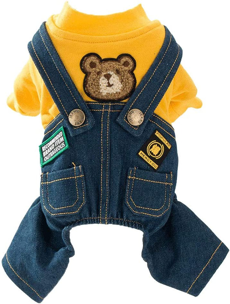 Dog Denim Outfit – Cute Overalls for Small & Medium Pets