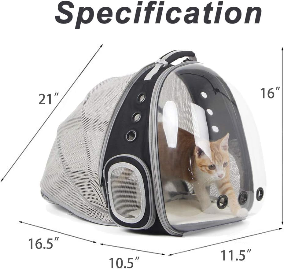 Cat Bubble Backpack with Fan – Space Capsule Carrier for Cats up to 12 lb (5.4 кг)