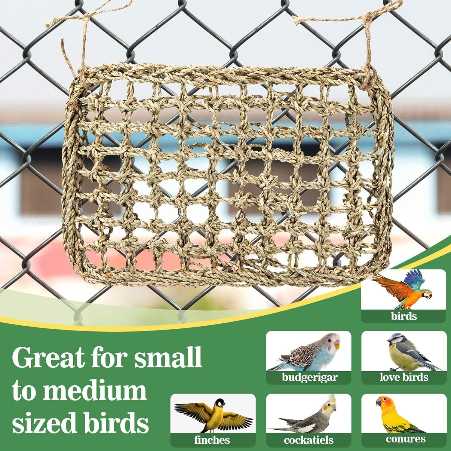 Seagrass Bird Mat for Parakeets & Cockatiels – Foraging Climbing Toy