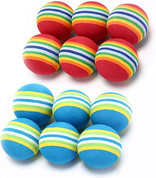12-Pack Rainbow Cat Toy Balls – Soft EVA Foam Interactive Balls for Cats & Kittens (Ø 3.5 cm)