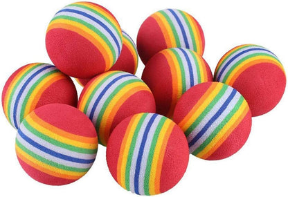 12-Pack Rainbow Cat Toy Balls – Soft EVA Foam Interactive Balls for Cats & Kittens (Ø 3.5 cm)