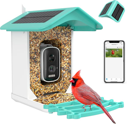 Smart Bird Feeder Camera with AI & Solar Power, 2K HD