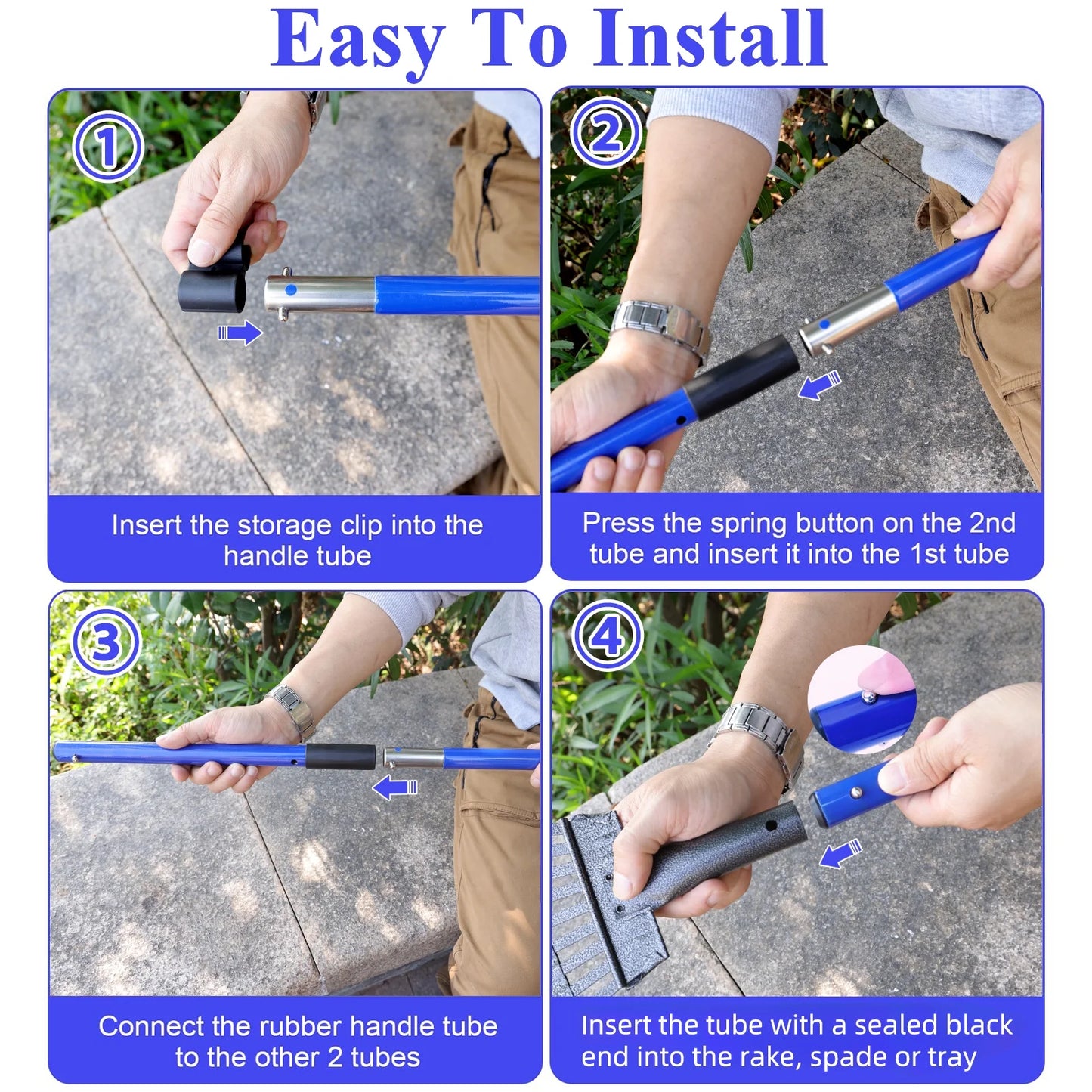 Heavy Duty Dog Pooper Scooper Set with Long Handle (94 cm) for Yard & Grass