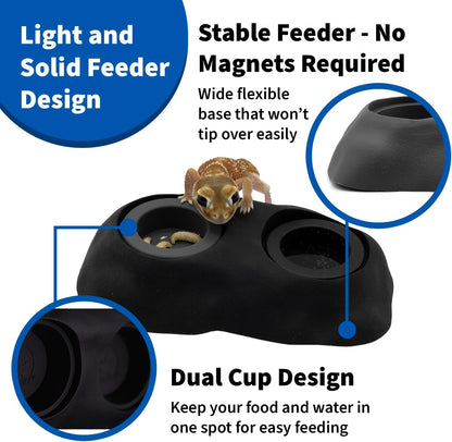 Eco Gecko Food & Water Bowl – Silicone Reptile Dish 3.125" × 5.5" (8×14 cm)