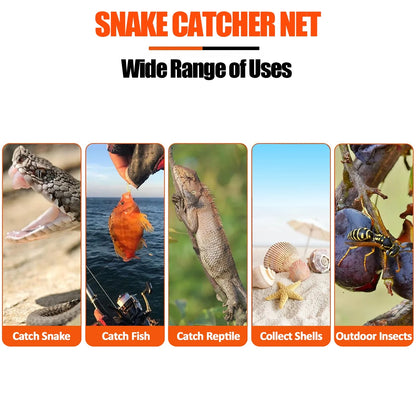 Telescopic Snake Catcher Net with Drawstring, 16 to 58.7 Inch (40–149 cm)