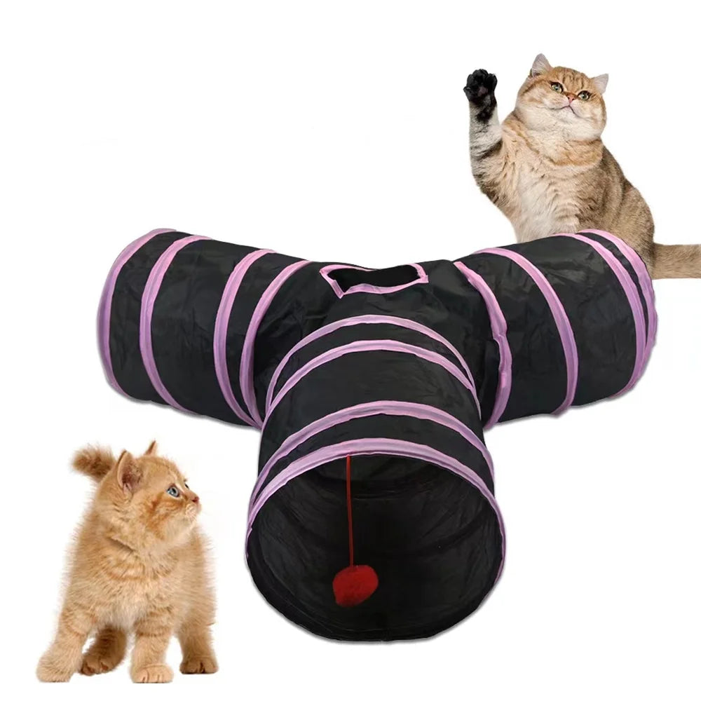 3-Way Cat Tunnel for Indoor Cats & Rabbits