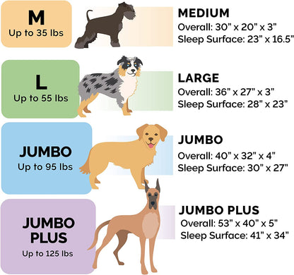 Cooling Gel Dog Bed with Bolsters & Washable Cover (Large)