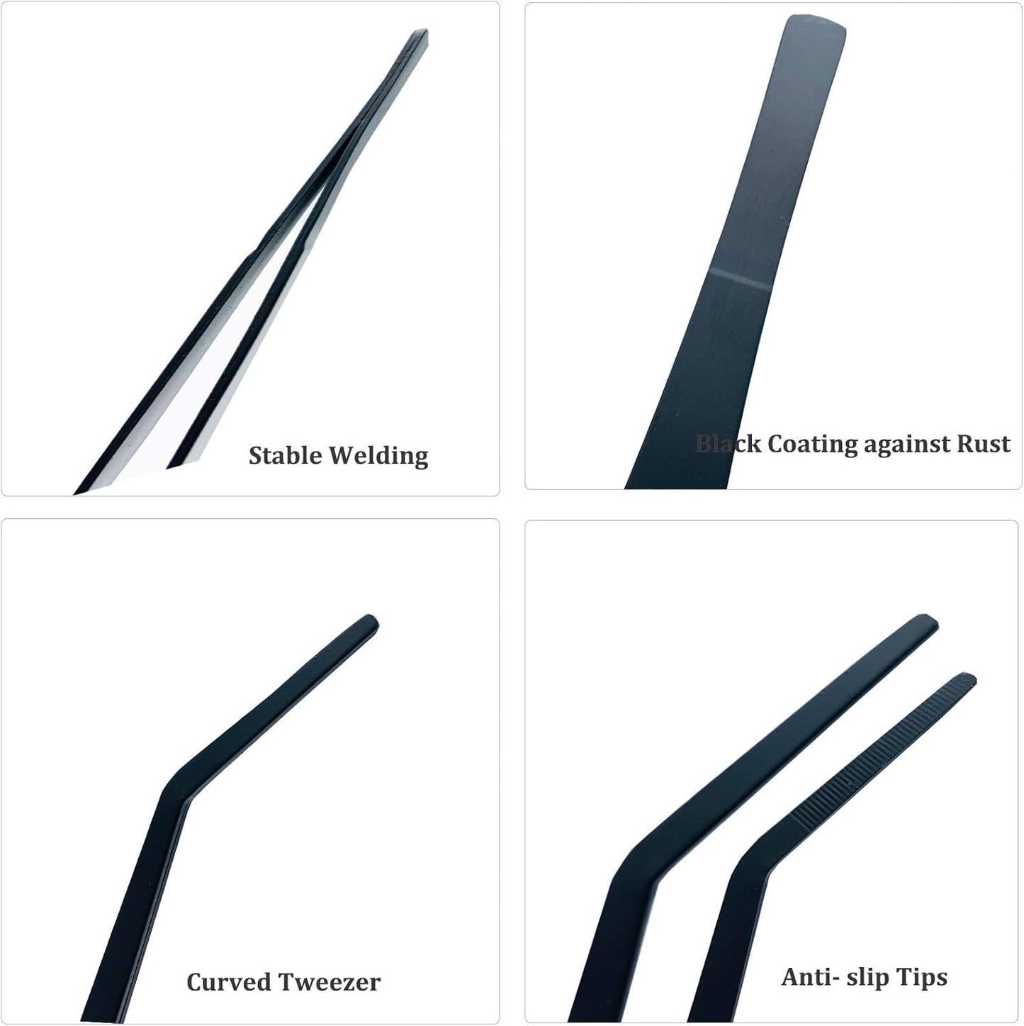 Stainless Steel Aquarium Tweezers –  15 inch (38 cm) Curved Feeding Tongs