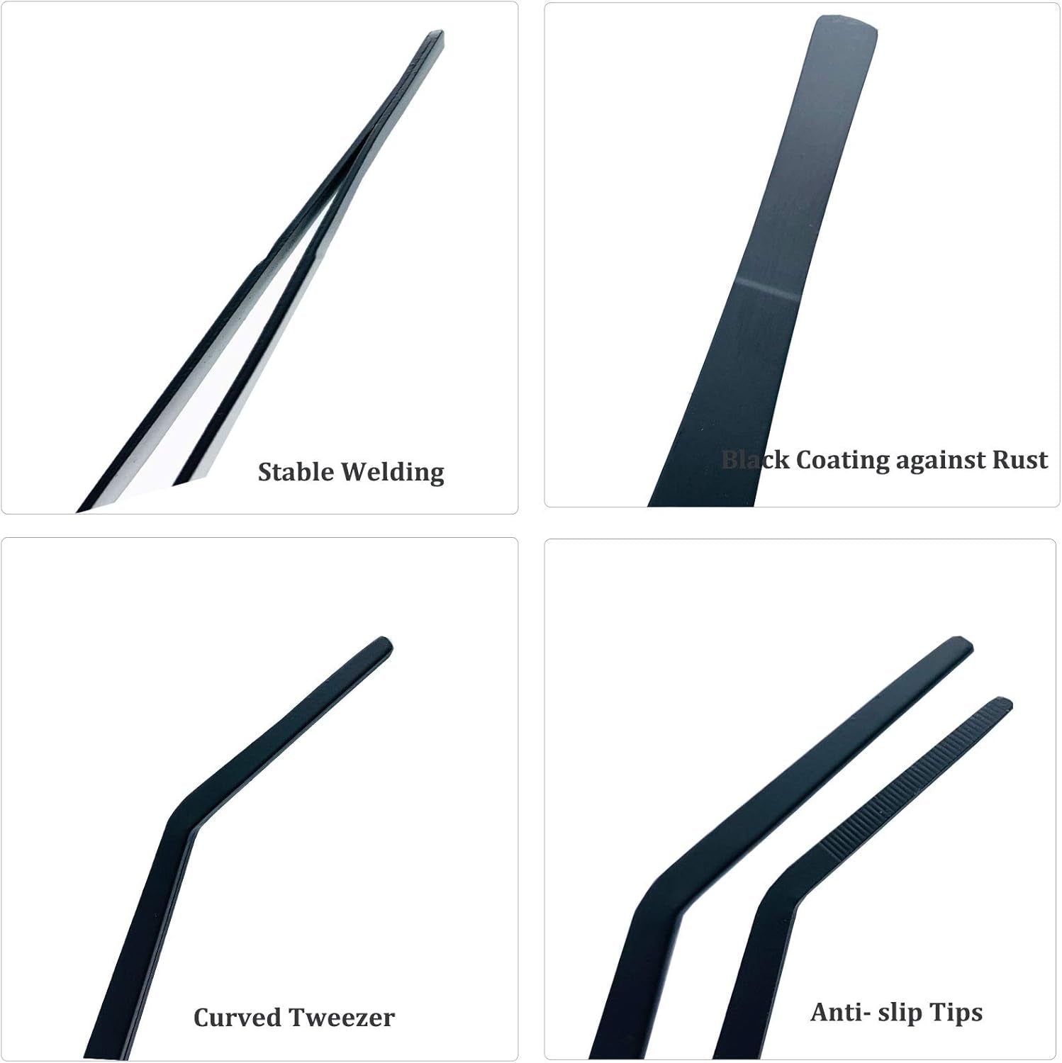 Stainless Steel Aquarium Tweezers –  15 inch (38 cm) Curved Feeding Tongs