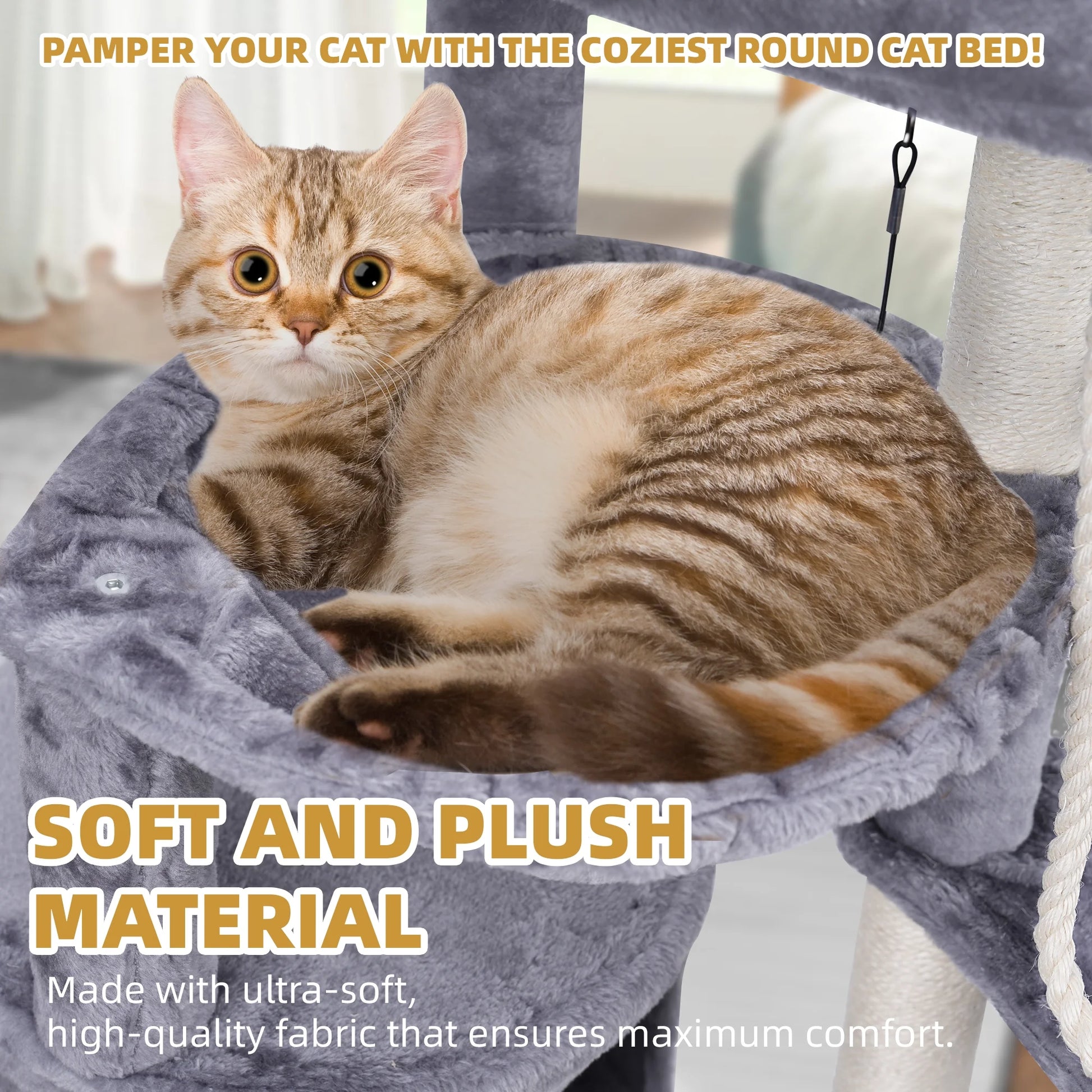 37.4" (95 см) Cat Tree – Tower with Scratching Posts & Condo