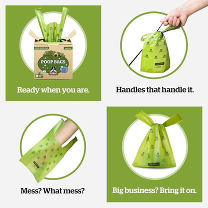 Pogi’s Dog Poop Bags with Handles – Extra-Thick, Leak-Proof, Large, Fresh Scent, 900 Count