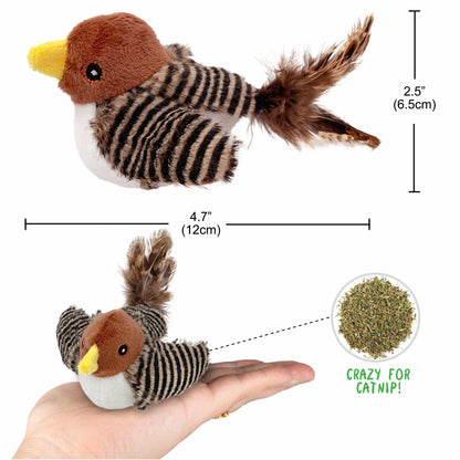 Interactive Electronic Cat Toy – Automatic Chirping Bird with Feather Tail