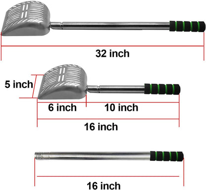 Long Handle Metal Cat Litter Scoop 32 in (81 cm) – Heavy-Duty Non-Stick