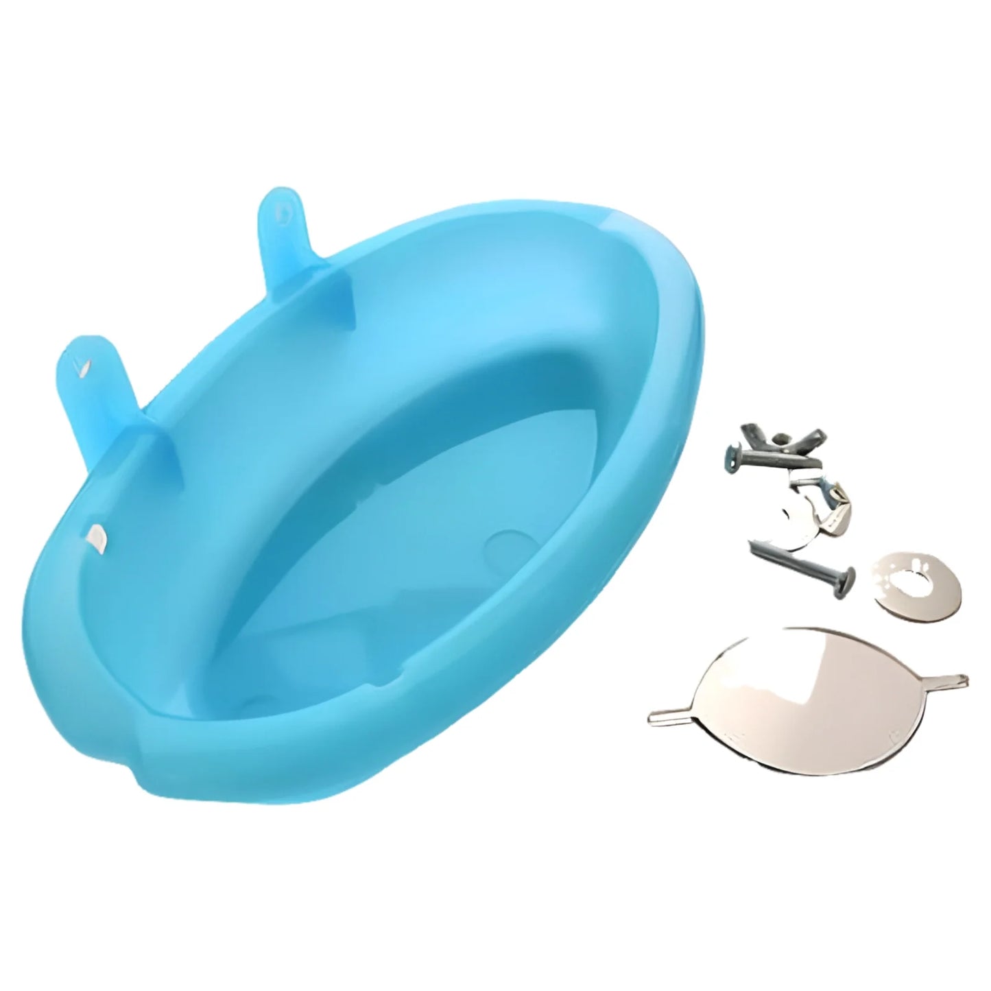Hanging Bird Bath Bowl with Mirror – Parrot & Budgie Cage Toy