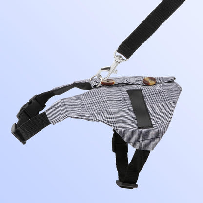Adjustable Rabbit Harness & Leash Set – Formal Style for Small Pets (Size S)