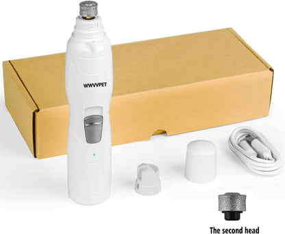 Pet Nail Grinder with LED Light – 2-Speed Quiet Nail Trimmer for Dogs & Cats (S/M/L)