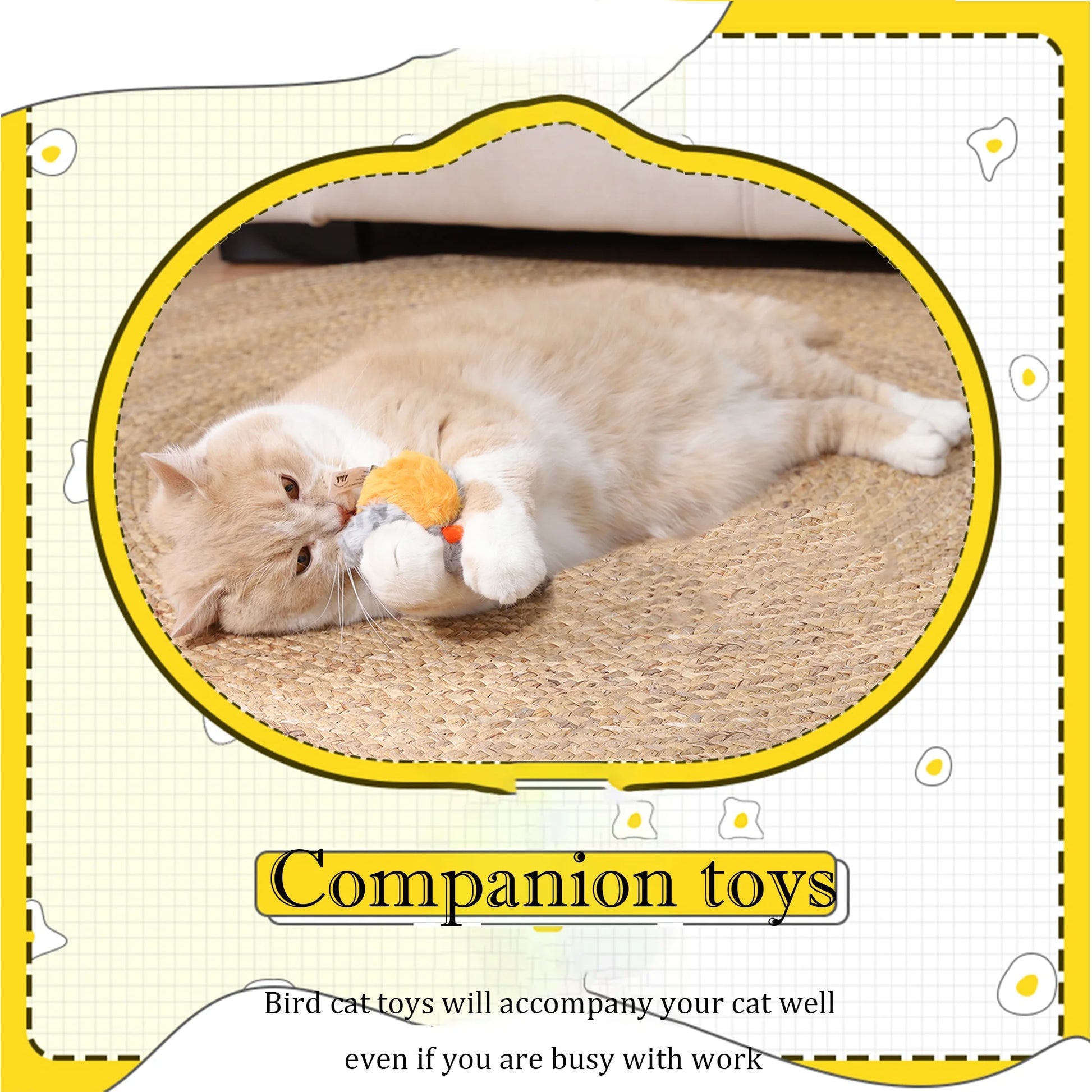 Interactive Chirping Bird Cat Toy – Automatic Sound Play